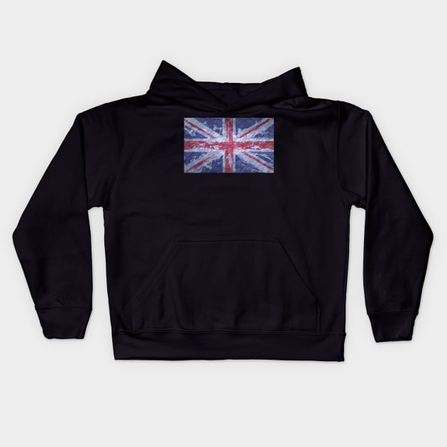 Rustic Union Jack Flag Kids Hoodie by BethsdaleArt